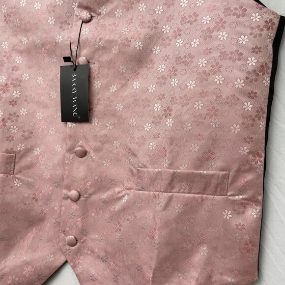 Barry Wang Men’s Victorian floral Vest – Pink & Black – Size S – NWT - Picture 4 of 12